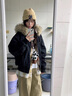 棉致座山雕大毛領(lǐng)派克服連帽棉服女冬季新款外套加厚羽棉襖絨服棉衣 鳳523黑色【高品質(zhì)】 M 110-125斤 曬單實(shí)拍圖