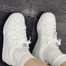 adidas NIZZA PLATFORM厚底增高運動(dòng)帆布鞋男女阿迪達斯三葉草   白   38.5 曬單實(shí)拍圖