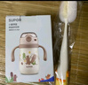 蘇泊爾（SUPOR）兒童保溫杯水杯寶寶直飲吸管杯外出學(xué)飲杯純鈦保溫杯保溫水壺 彈蓋保溫杯-杏白300ml+杯帶 曬單實(shí)拍圖