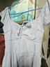 HOLLISTER25秋款法式一字肩露肩小飛袖連衣裙女裝359-5298 藍色 XS (84A)短版 曬單實(shí)拍圖