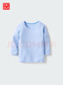 優(yōu)衣庫嬰幼兒寶寶HEATTECH棉混紡圓領(lǐng)T恤/長(cháng)袖保暖衣秋衣478444 61 水藍色 100 曬單實(shí)拍圖