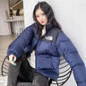 動(dòng)感北面1996莆田北背面羽絨服男女情侶款美版立領(lǐng)拼色保暖百搭外 藏青色 XL (145-160斤) 曬單實(shí)拍圖