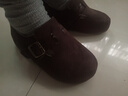 鹿季復古加絨勃肯鞋女2025秋冬季新款懶人一腳蹬休閑配裙子低幫小單鞋 秋栗色 38 曬單實(shí)拍圖