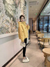 尚靜抽繩下擺連帽工裝加厚外套女2025冬季新款高級感百搭加絨保暖上衣 黃色 M 曬單實(shí)拍圖