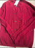 優(yōu)衣庫女裝紐花圓領(lǐng)針織開(kāi)衫/毛衣外套空調衫通勤秋冬新款481477 16 紅色 M 曬單實(shí)拍圖