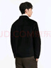 九牧王（JOEONE）【含羊毛羊絨】休閑毛呢夾克外套男士秋冬休閑通勤上衣 標準版+黑色+TK1DX50310 XL 180/100A52 曬單實(shí)拍圖