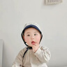 Kimmy英國嬰幼兒帽子春秋季0-1歲鴨舌帽男女寶寶護耳帽新生兒套頭胎帽 黑色條紋 S 35-45CM(建議3-15個(gè)月) 曬單實(shí)拍圖
