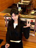 艾美琦美（AIMEIQIMEI）新款牛仔褲衣服女裝假兩件上衣2025新款秋季穿搭套裝氣質(zhì)顯瘦秋裝 黑色套裝 M 曬單實(shí)拍圖