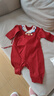 優(yōu)奇新生兒衣服紅色嬰兒滿(mǎn)月百天和尚服寶寶0-3月純棉綁帶哈衣a類(lèi) 曬單實(shí)拍圖