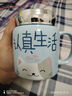 幾物森林 陶瓷馬克杯喝水杯子咖啡杯情侶杯早餐杯茶杯男女 認真生活藍色 曬單實拍圖