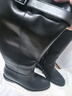 萊爾斯丹[浪漫荒漠]秋冬新款拉鏈騎士靴粗跟女靴增高美拉德長(cháng)靴19401 曜石黑色 BKL 39 曬單實(shí)拍圖