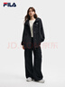 FILA 斐樂(lè )官方女士梭織外套2025秋新款時(shí)尚休閑收腰寬松連帽上衣 正黑色-BK M 165/84A/M 曬單實(shí)拍圖