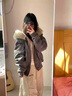 棉致連帽大毛領座山雕棉服女冬季新款棉衣派克服外套小個子羽棉襖絨服 鳳523深灰色【高品質】 M 105-120斤 曬單實拍圖