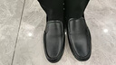 宜馳（EGCHI）商務(wù)休閑鞋男皮鞋大碼套腳頭層牛皮中年鞋子 36274 黑色 42 曬單實(shí)拍圖