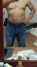 羅蒙（ROMON）牛仔短褲男士夏季休閑褲子男中褲夏天寬松直筒五分褲 磨白藍(lán) 32 曬單實拍圖