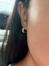 Amber Lollipop白貝母耳環(huán)女士小眾黑瑪瑙耳釘耳飾新年情人節生日禮物送女友老婆 白色-曲線(xiàn) 曬單實(shí)拍圖