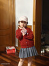 moonkids女童毛衣秋冬款2025新款衣服兒童紅色針織衫新年洋氣大童開(kāi)衫外套 19791紅色 170 170cm 曬單實(shí)拍圖