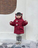 G.DUCKKIDS小黃鴨童裝女童棉服冬季新款加厚保暖女寶寶棉襖冬裝新年拜年服女 紅色【不含包包】 100 尺碼2~3歲【90-100cm】cm 曬單實(shí)拍圖