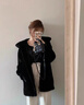 BESNOS意大利品牌水貂皮大衣女短款整貂皮草外套貂絨2025年冬季新款V領(lǐng) 黑色 L （適合100左右穿） 曬單實(shí)拍圖