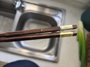 千年戀木雞翅木中華筷接金福無(wú)漆無(wú)蠟家用筷子禮盒裝 10雙裝 KZ0279 曬單實(shí)拍圖
