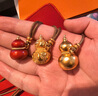 老鋪黃金古法手工足金項鏈·七子葫蘆吊墜（繩鏈款） 琺瑯紅款金重約22.2g 曬單實(shí)拍圖