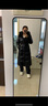 高梵黑金鵝絨服女王2.0九格長(cháng)款女士羽絨服冬季收腰厚外套 黑色 M 曬單實(shí)拍圖