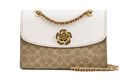 蔻馳（COACH）Parker18山茶花單肩信封包送女包 【18cm】卡其色配白34256B4HA 曬單實(shí)拍圖