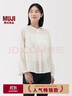 無(wú)印良品（MUJI） 女式 棉紗 長(cháng)袖罩衫 女士襯衫襯衣內搭女裝25年秋季上衣BC2O7A5A 米白色 L （165/88A） 曬單實(shí)拍圖