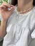 花有心柿溫柔白月光，金屬愛(ài)心珍珠項鏈女款鎖骨鏈吊墜項鏈輕奢小眾首飾品 銀珠金屬愛(ài)心珍珠流蘇項鏈 曬單實(shí)拍圖