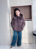 坦博爾羽絨服男女童短款可脫卸帽秋冬保暖外套25年新款5530313D 咖色160 曬單實(shí)拍圖