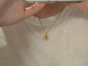 老鋪黃金古法手工足金項鏈 · 葫蘆（1號）鉆飾吊墜（金鏈款） 新款中號鎖骨鏈款金重約10.0g 曬單實(shí)拍圖