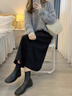歐貝汐毛呢半身裙女秋冬季咖色傘裙2025新款赫本風中長裙子職業(yè)a字半裙 咖啡色 M 曬單實拍圖