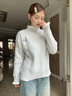 施洛瀾半高領(lǐng)女士軟糯毛衣2025新款慵懶秋冬加絨加厚保暖打底衫上衣外穿 灰色 均碼 建議80-135斤 曬單實(shí)拍圖
