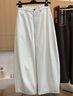 蘑菇同學(xué)休閑闊腿褲女寬松2025秋季新款韓版高腰顯瘦彎刀褲直筒長(cháng)褲氣球褲 白色 L  建議100-120斤 曬單實(shí)拍圖