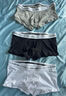 Calvin Klein內衣男士ck三條裝提花棉質(zhì)防夾臀低腰平角內褲U2664 M 禮物 曬單實(shí)拍圖