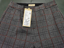 PORTS寶姿秋冬新品女裝中腳口長(cháng)褲LM9N014NFE010 黑色格子 M (6) 曬單實(shí)拍圖