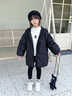 G.duck小黃鴨2025年小童男女寶寶羽絨服中長(cháng)款冬季加厚寶寶洋氣外套 黑色 90 碼 曬單實(shí)拍圖
