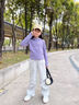 艾卡諾 I.KARNOW女童套裝秋冬季兒童2025新款加絨洋氣時(shí)髦大童休閑衛(wèi)衣闊腿褲10歲 10153紫色15259灰色【套裝】 150 曬單實(shí)拍圖