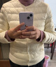 雪中飛羽絨內膽女輕薄羽絨服女短款新款冬季內搭修身時(shí)尚羽絨服外 米白 M (160) 曬單實(shí)拍圖