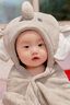 BABYGREAT嬰兒浴巾兒童洗澡巾斗篷帶帽子新生兒寶寶連帽包巾珊瑚絨吸水速干 曬單實(shí)拍圖