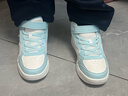 特步童鞋兒童板鞋女童小童革面皇冠裝飾防滑耐磨緩震高幫魔術(shù)貼板鞋 特步白/復古粉 30 曬單實(shí)拍圖