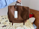 裘真【宋佳同款】植鞣羊皮信使雙肩包大容量上班通勤休閑背包新款 大象灰-大號 預售9天 曬單實(shí)拍圖
