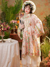 聽月小筑【粉黛裁春】原創(chuàng)女春夏印花仿清漢古裝國風(fēng)新中式非漢服 粉色 現(xiàn)貨 均碼 曬單實(shí)拍圖