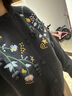 茵曼（INMAN）茵曼復古立體刺繡毛衣2025冬女裝新款圓領(lǐng)針織開(kāi)衫外套 貴族灰 S 曬單實(shí)拍圖