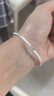 周六福（ZLF） S999足銀手鐲女三生三世浪漫鐘情實(shí)心銀飾鐲子送女友 單個(gè)手鐲54mm 曬單實(shí)拍圖