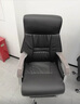 藤米家老板椅辦公椅家用午休可躺按摩座椅人體工學(xué)商務(wù)電腦椅真皮大班椅 黑色西皮+擱腳 鋼制腳 曬單實(shí)拍圖