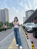 美麗衣櫥（BEAUTIFUL WARDROBE）美式復古高腰寬松牛仔褲女2025秋季潮牌顯瘦直筒闊腿褲子女 曬單實(shí)拍圖