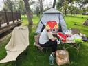 京東京造 公園前廳帳篷4.4㎡涂銀防曬加厚牛津布戶(hù)外露營(yíng)裝備3-4人米白色 曬單實(shí)拍圖