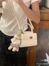 CHARLES&KEITH鱷魚(yú)紋凱莉包手提斜挎婚包包女包生日禮物CK2-50270880-1 Ivory象牙色 S 曬單實(shí)拍圖