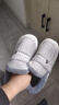大碼棉拖鞋秋冬包跟室內家居厚底保暖加絨防滑棉鞋男女月子鞋老人 淺灰色/【防滑加厚毛絨】*升級款 44-45 （推薦43-44） 曬單實(shí)拍圖